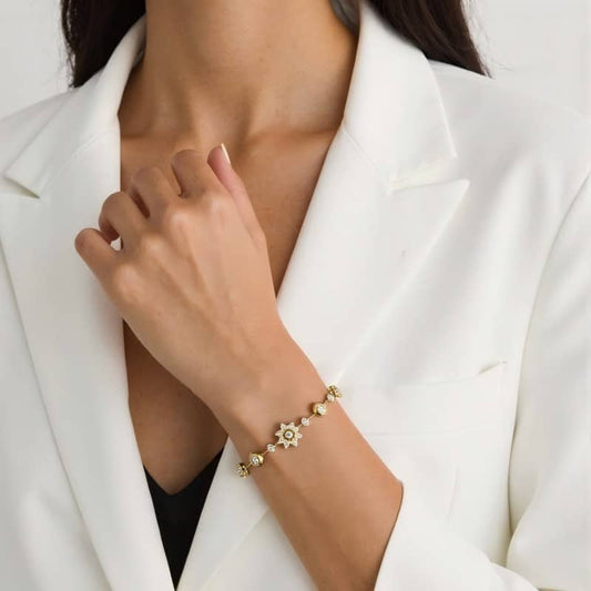 Celestial Jewelry: Adjustable Starburst Bolo Bracelet