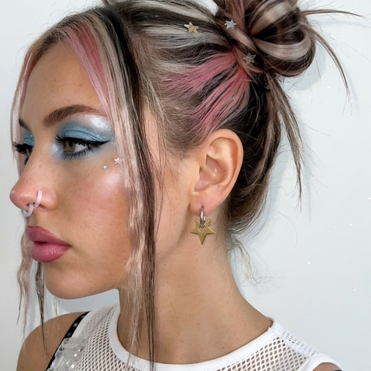 Minimalist Star Charm Hoop Earrings