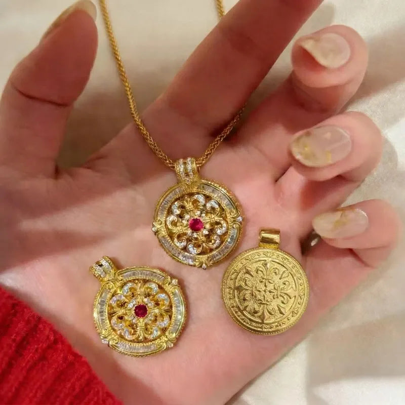 Rotating Fleur-de-lis Lucky Necklace