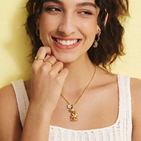 Spinning Carousel Necklace 14K Gold Plated Luxury