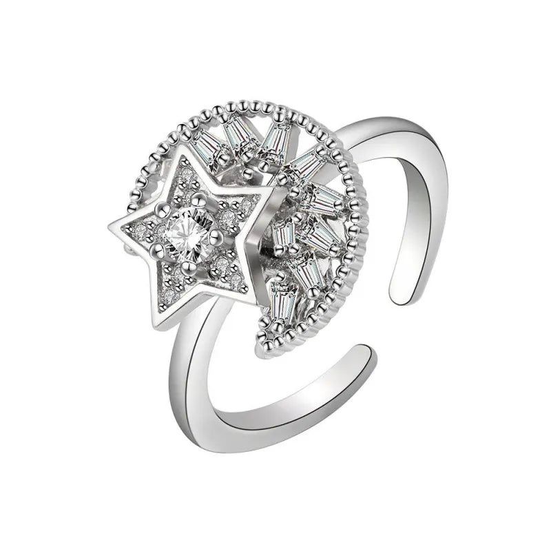 Luxury Starburst Spinning Anxiety Ring