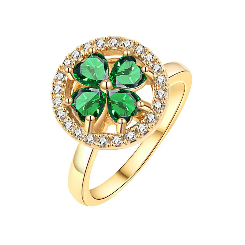 Lucky Clover Anxiety Spinner Ring