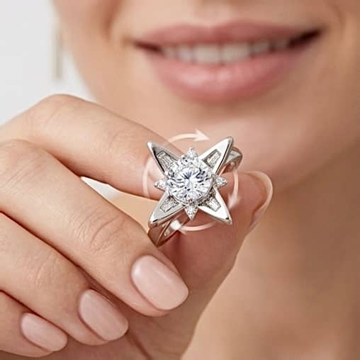 Star Stainless Steel Spinning Fidget Ring