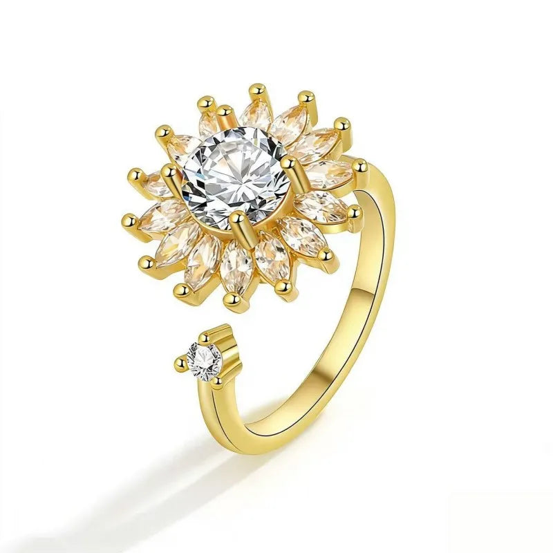 Sunflower Anxiety Spinner Ring