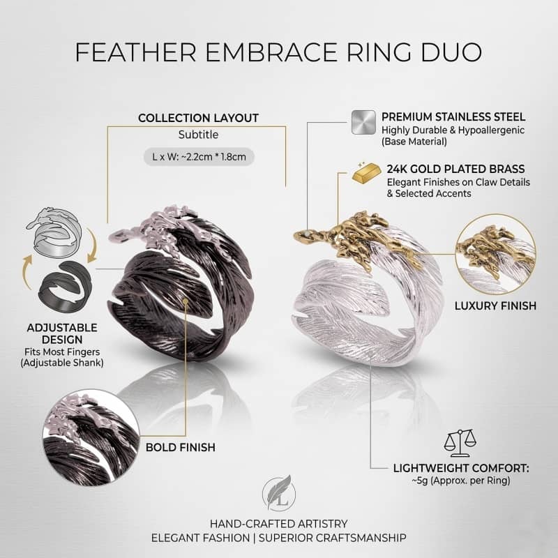 Divine Feather Ring Sacred Plume Mystical Jewelry