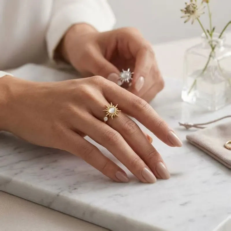 Sun Cat’s Eye Fidget Ring