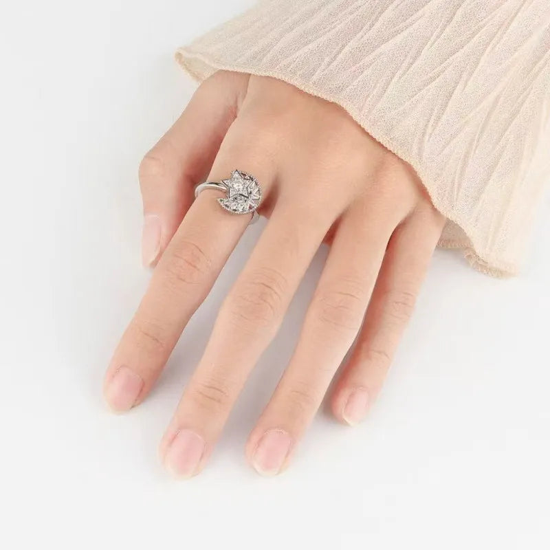 Luxury Starburst Spinning Anxiety Ring