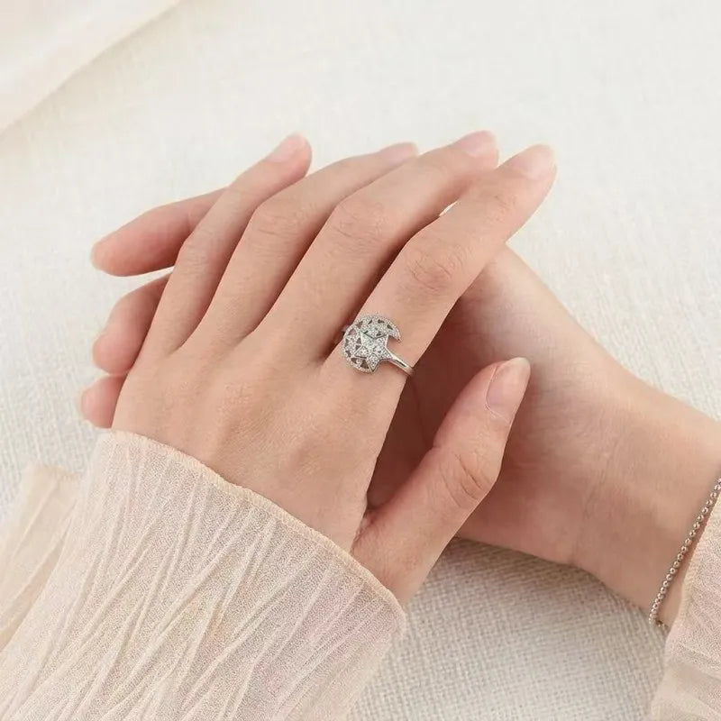 Luxury Starburst Spinning Anxiety Ring
