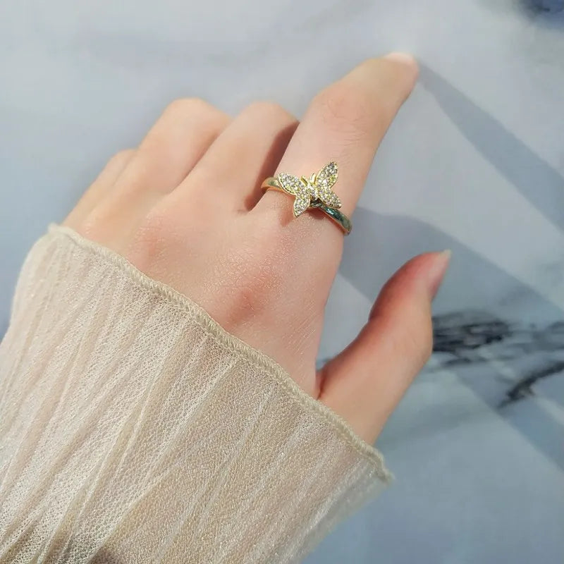 Spinning Butterfly Anxiety Ring