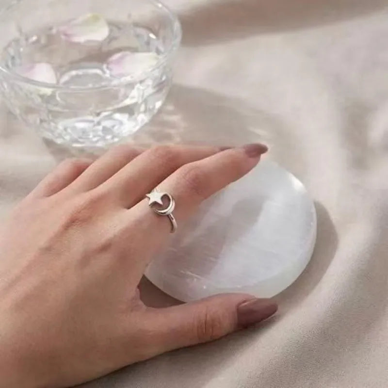 Celestial Moon & Star Spinning Anxiety Ring