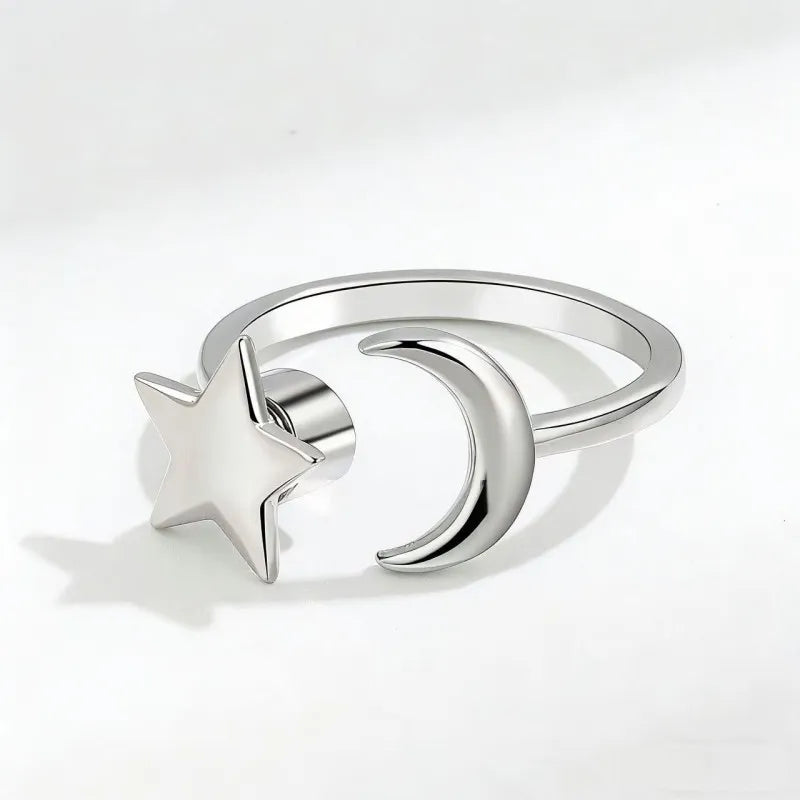 Celestial Moon & Star Spinning Anxiety Ring