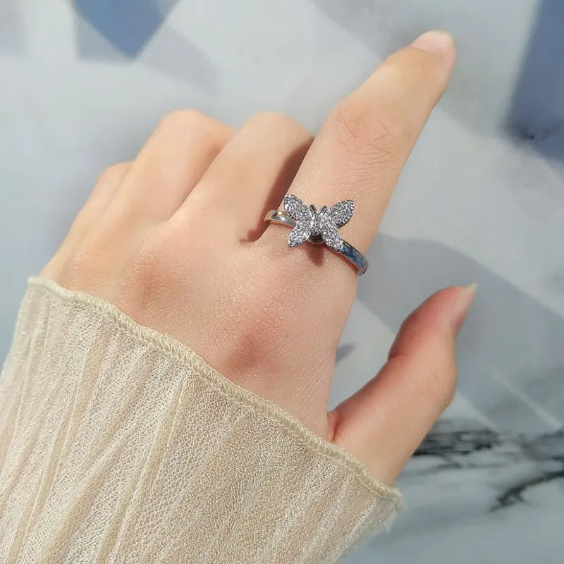 Spinning Butterfly Anxiety Ring