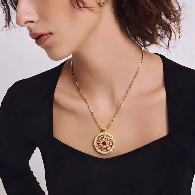 Lucky Lotus Rotating Necklace