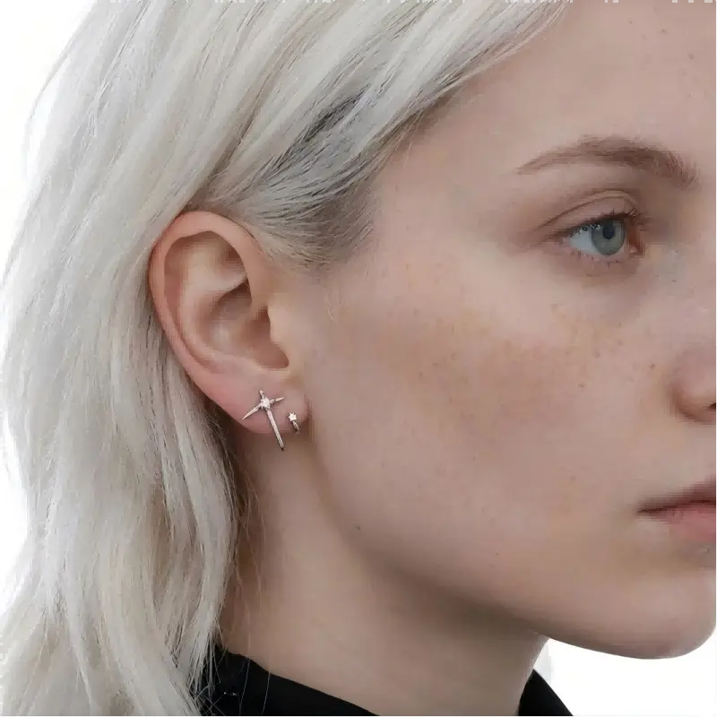 Non-Tarnish Star Ear Climbers | Durable Stainless Steel Jewelry