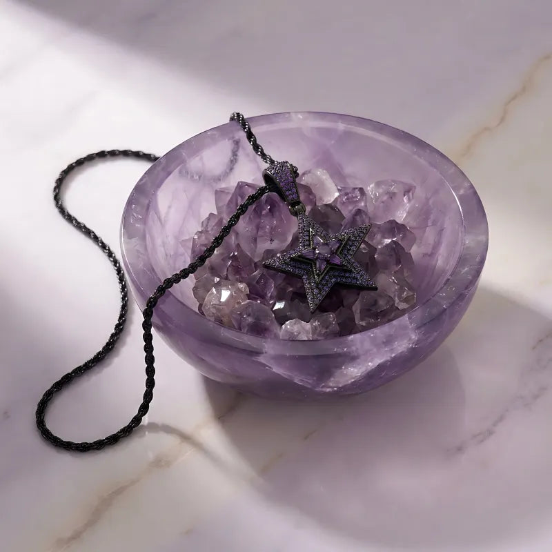 Spinning Iced Out Star Necklace