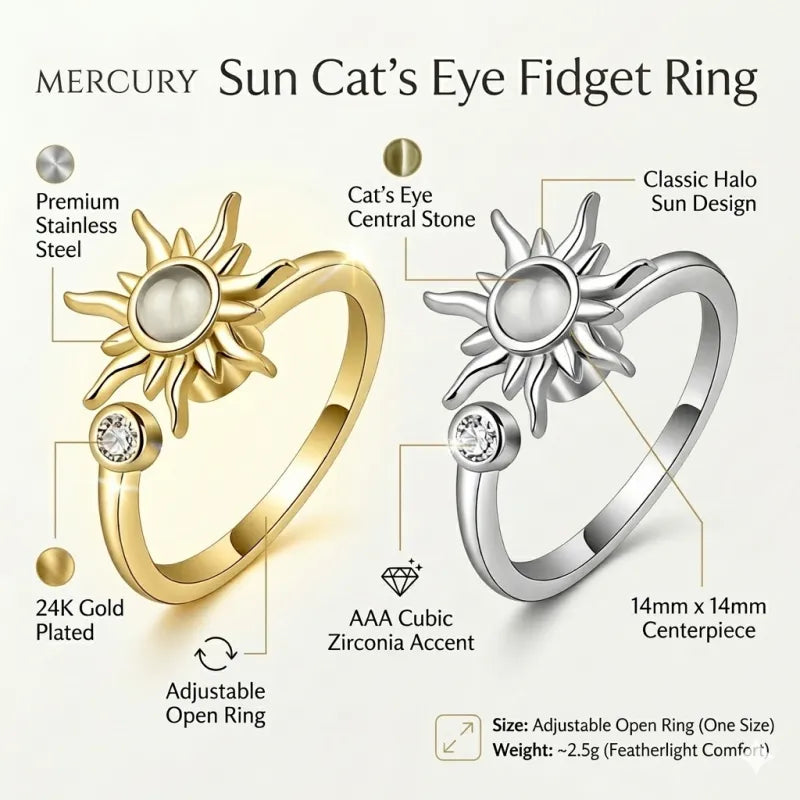 Sun Cat’s Eye Fidget Ring