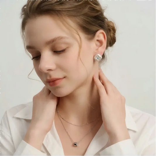 Refined Four - Leaf Clover Turquoise Accent Stud Earrings
