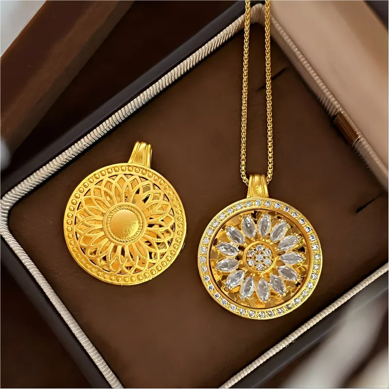Radiant Spinning Sunflower Necklace