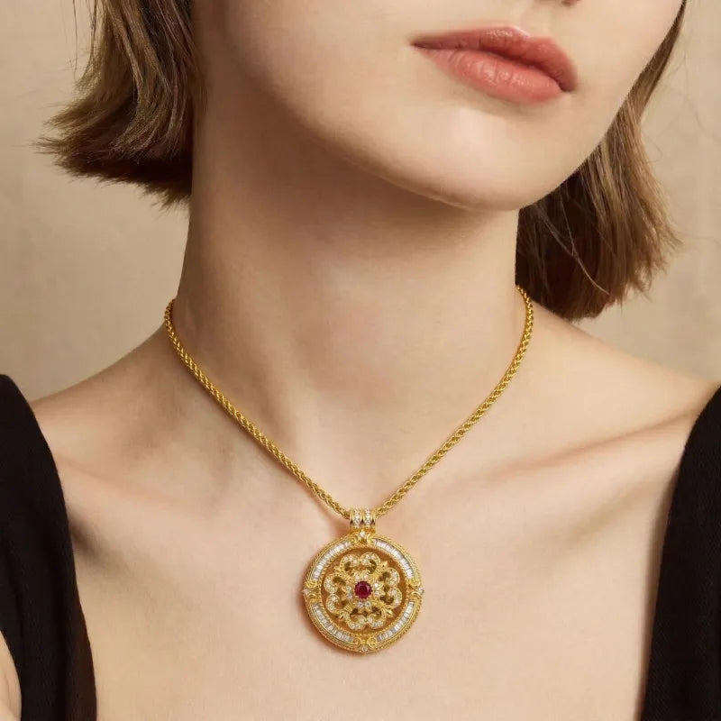Rotating Fleur-de-lis Lucky Necklace