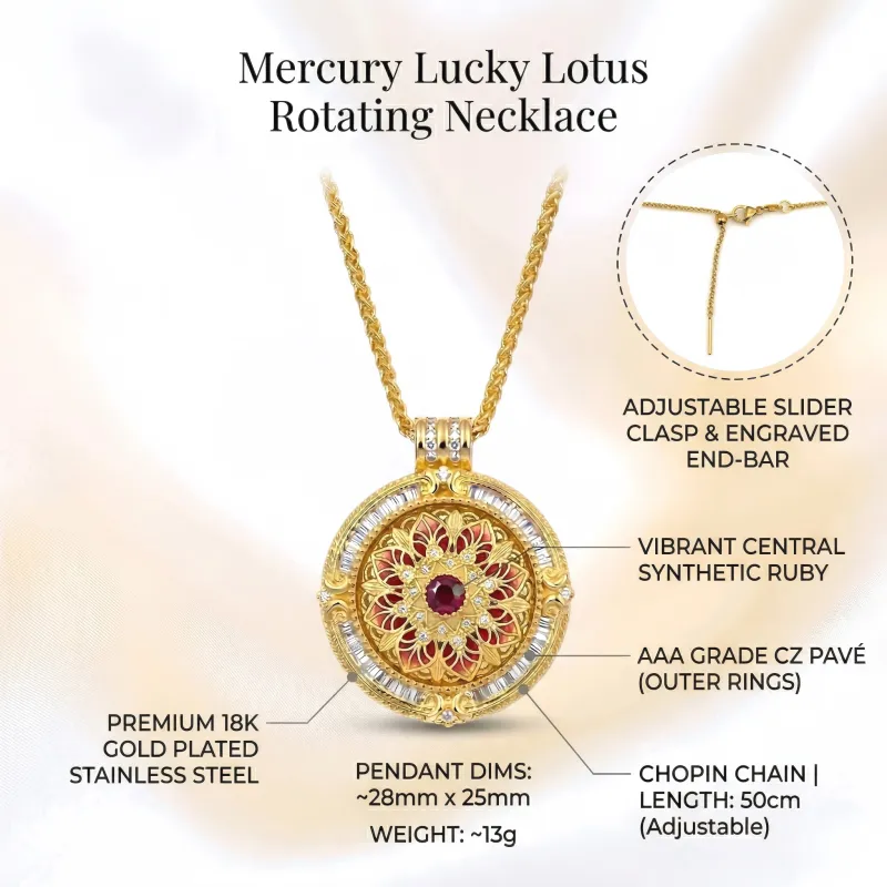Lucky Lotus Rotating Necklace