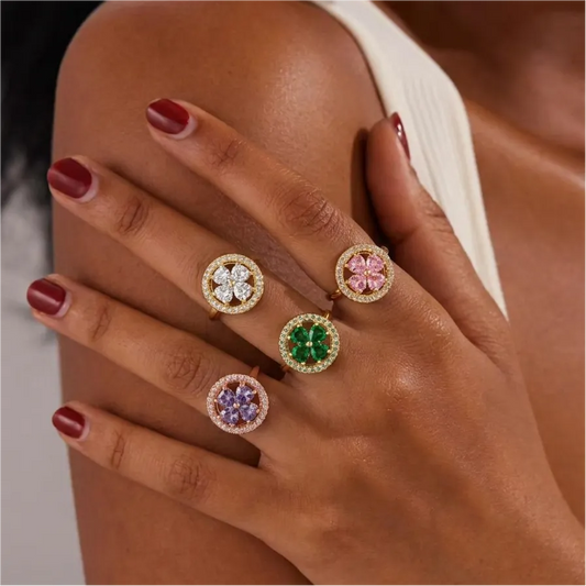 Lucky Clover Anxiety Spinner Ring