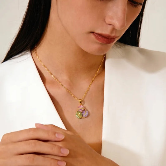 Trinity Rotating Crystal Necklace