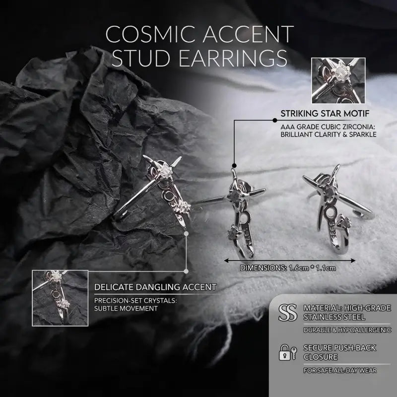 Non-Tarnish Star Ear Climbers | Durable Stainless Steel Jewelry