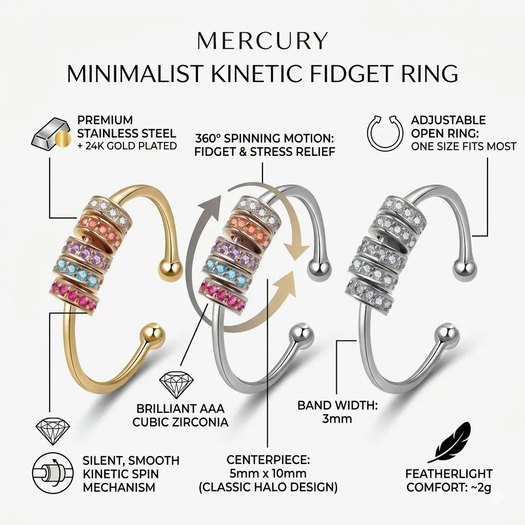 Minimalist Kinetic Fidget Ring