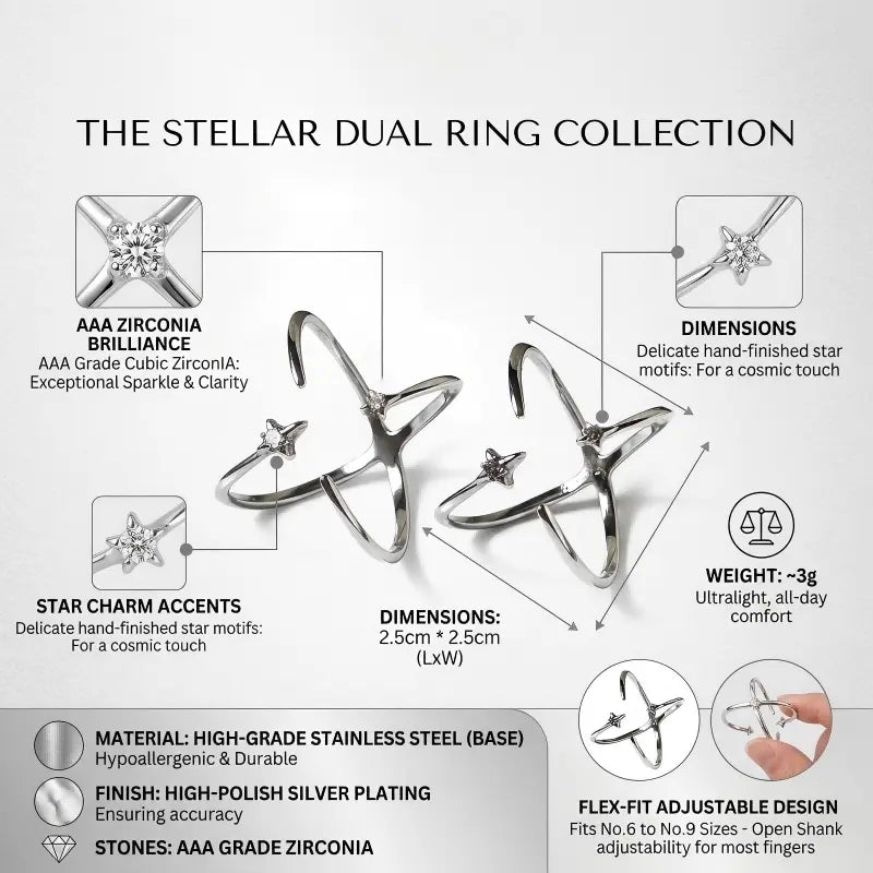 Celestial Cross Ring | Reversible & Adjustable Design