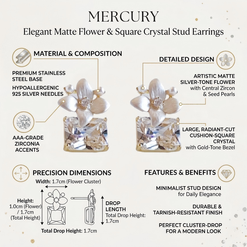 Elegant Blossom - Inspired Zircon Stud Earrings