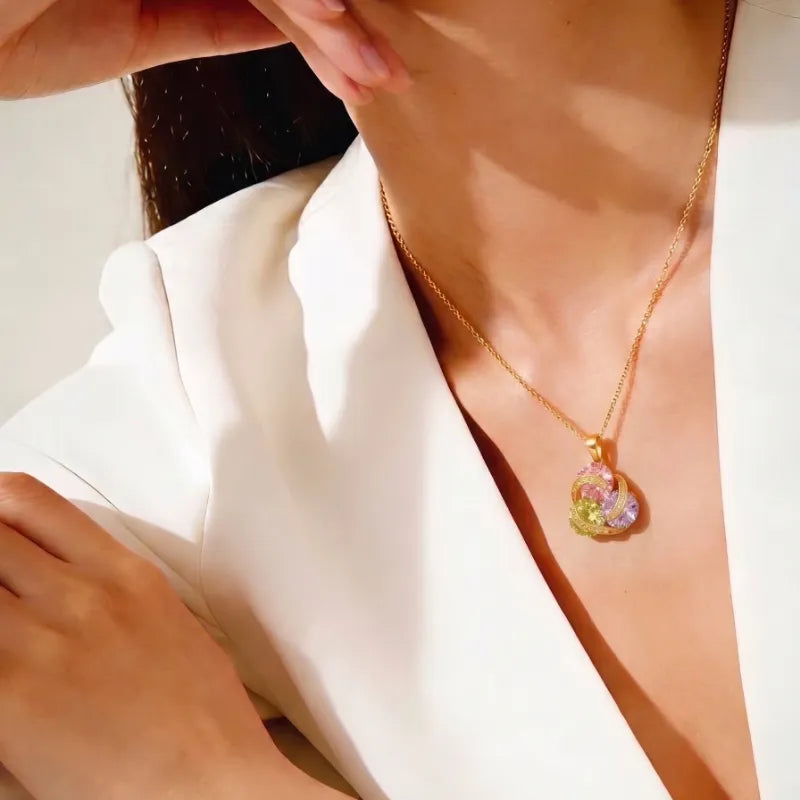 Trinity Rotating Crystal Necklace