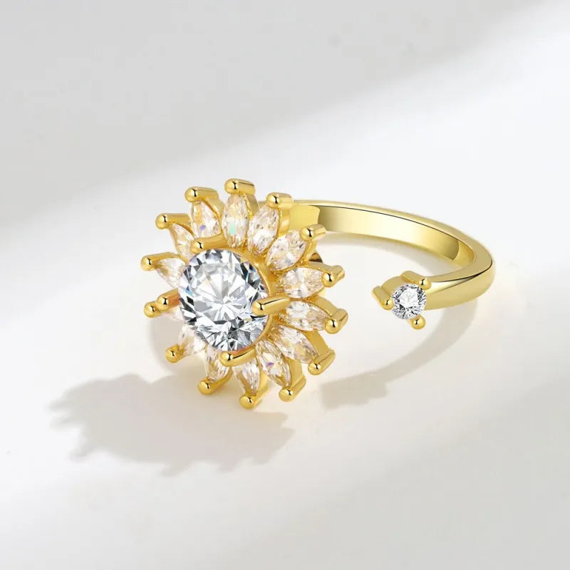 Sunflower Anxiety Spinner Ring