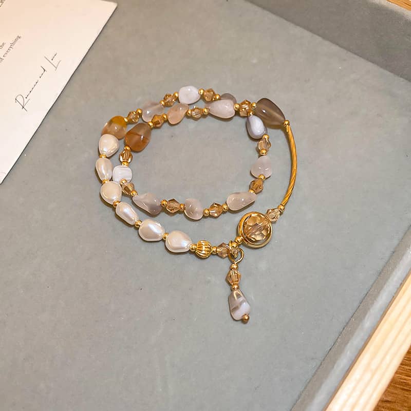 Ethereal Bead & Pearl Boho Bracelet