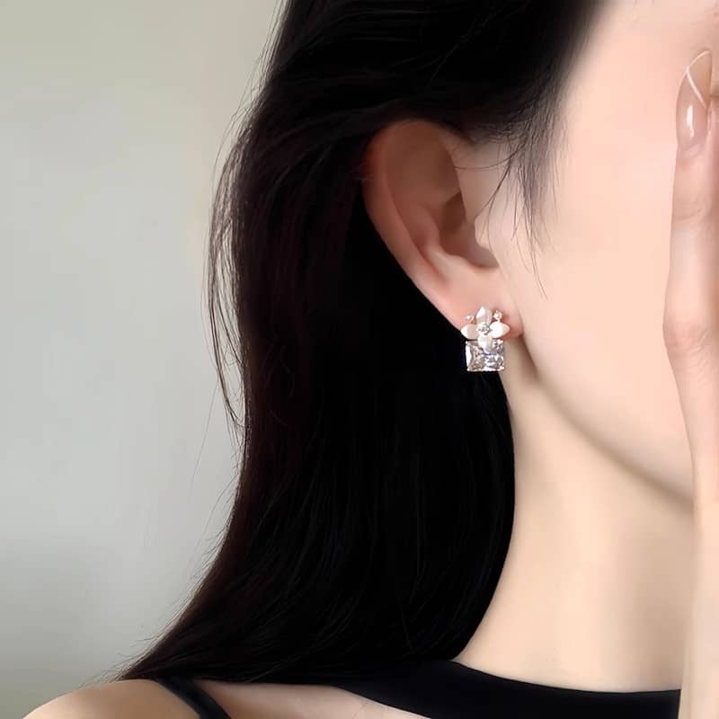 Elegant Blossom - Inspired Zircon Stud Earrings