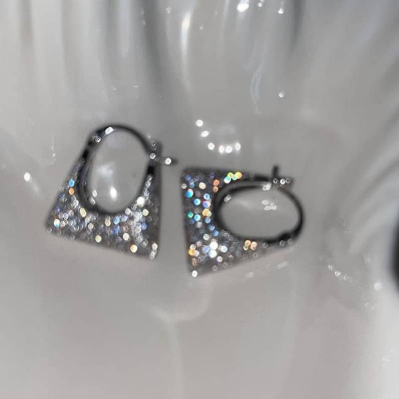 "The Tote" - Modern Handbag Shape Hoop Earrings with AAA Cubic Zirconia