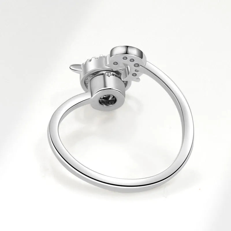 Rotating Planet & Moon Spinning Ring
