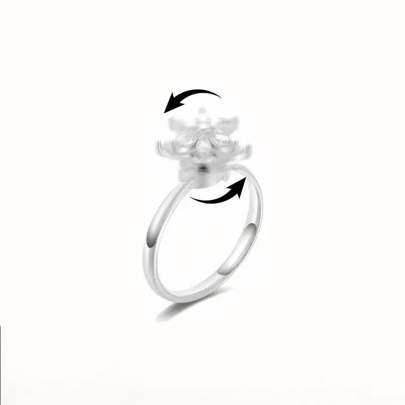 The Bloom in Motion | Stainless Steel Spinning Flower Fidget Ring