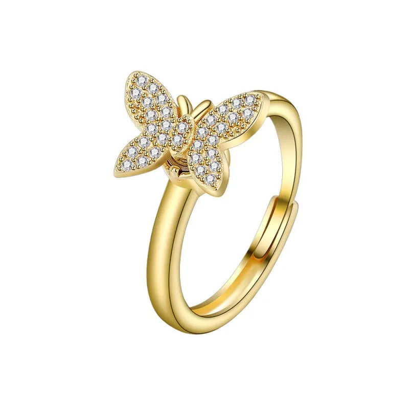 Spinning Butterfly Anxiety Ring