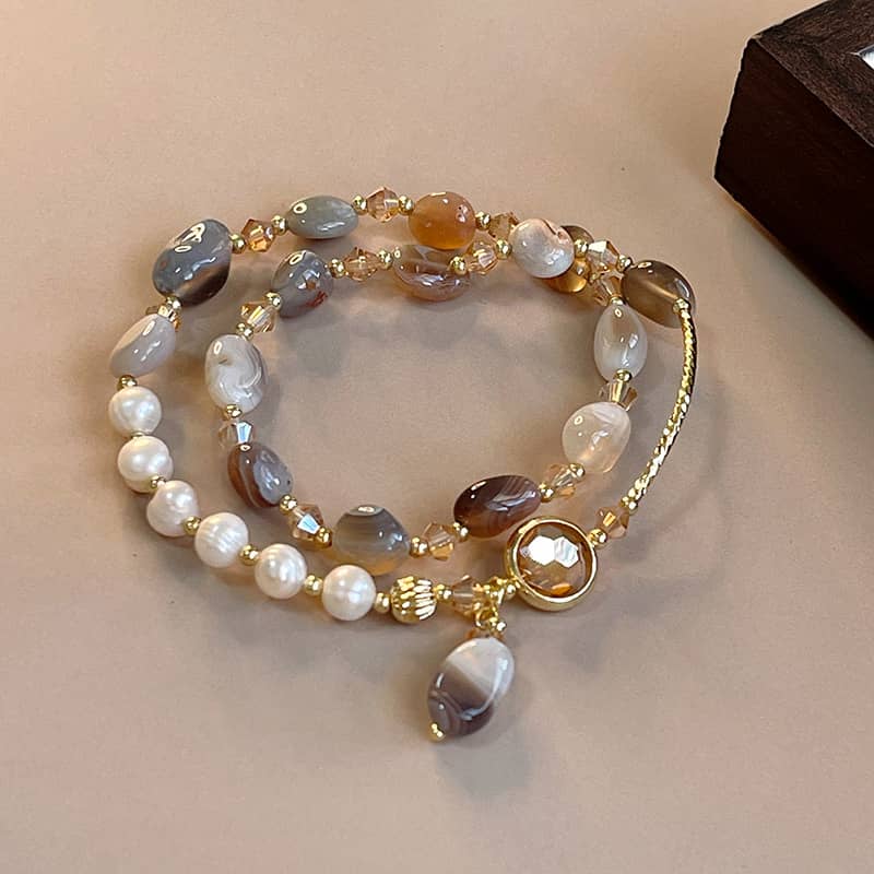 Ethereal Bead & Pearl Boho Bracelet