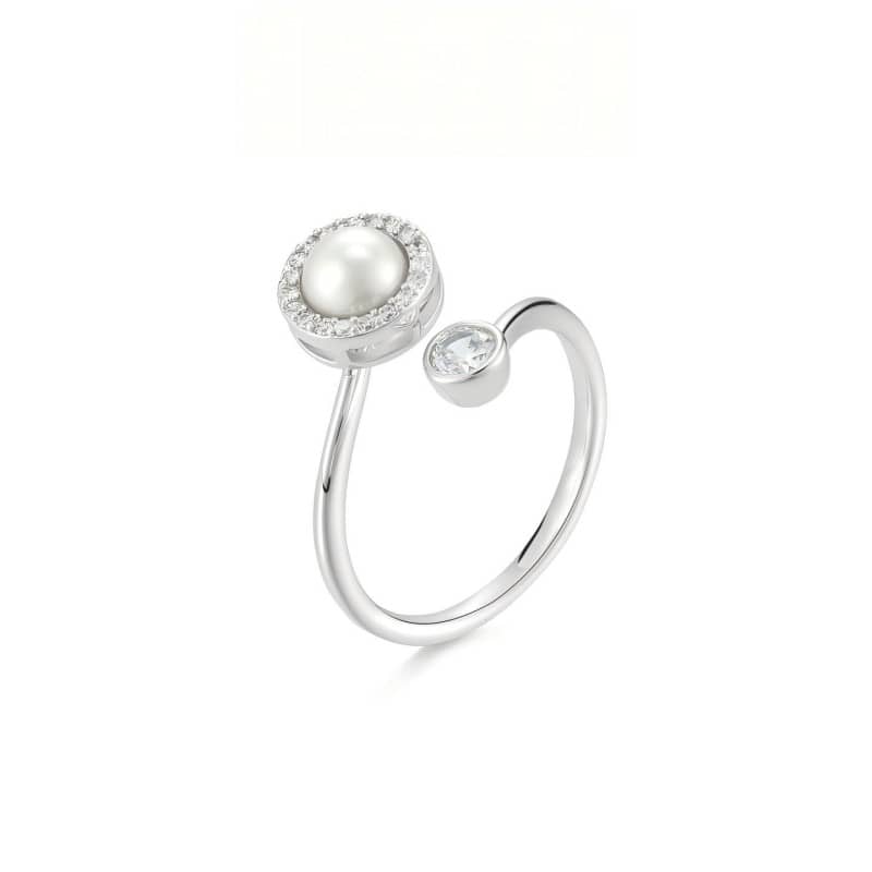 Pearl Fidget Ring - Durable Stainless Steel & Crystal Jewelry