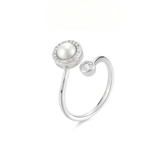 Pearl Fidget Ring - Durable Stainless Steel & Crystal Jewelry
