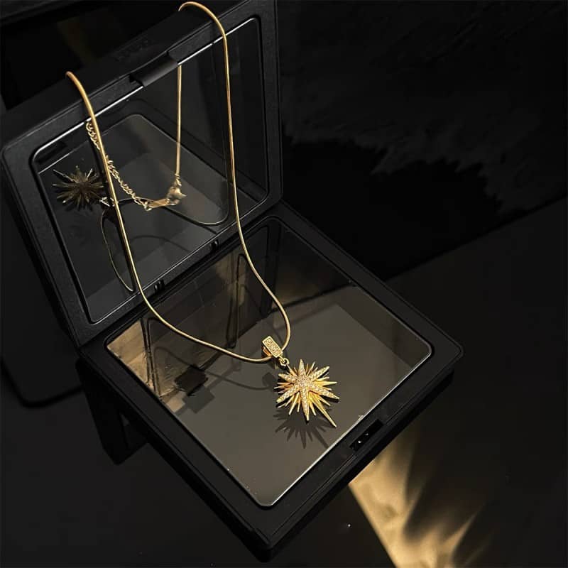 Waterproof Gold Starburst Necklace