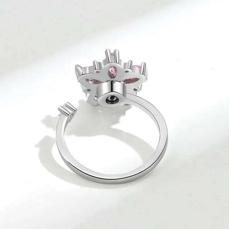 Sakura Pink Flower Spinning Ring