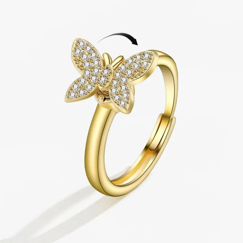 Spinning Butterfly Anxiety Ring