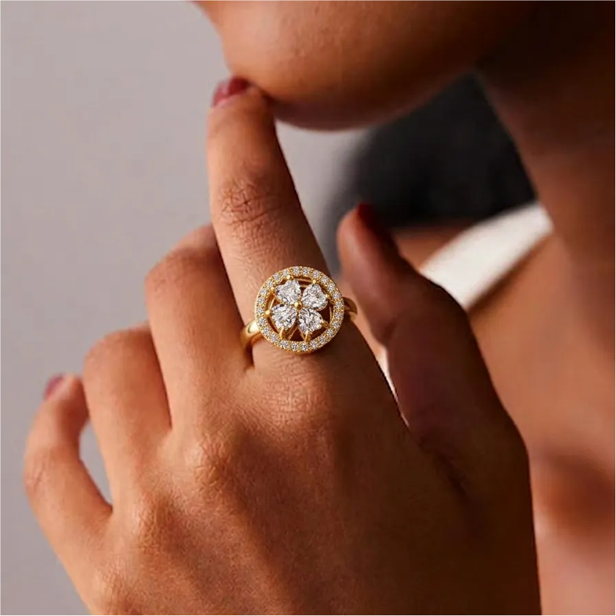 Lucky Clover Anxiety Spinner Ring