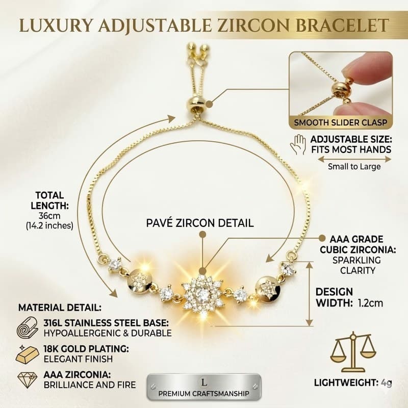 Celestial Jewelry: Adjustable Starburst Bolo Bracelet